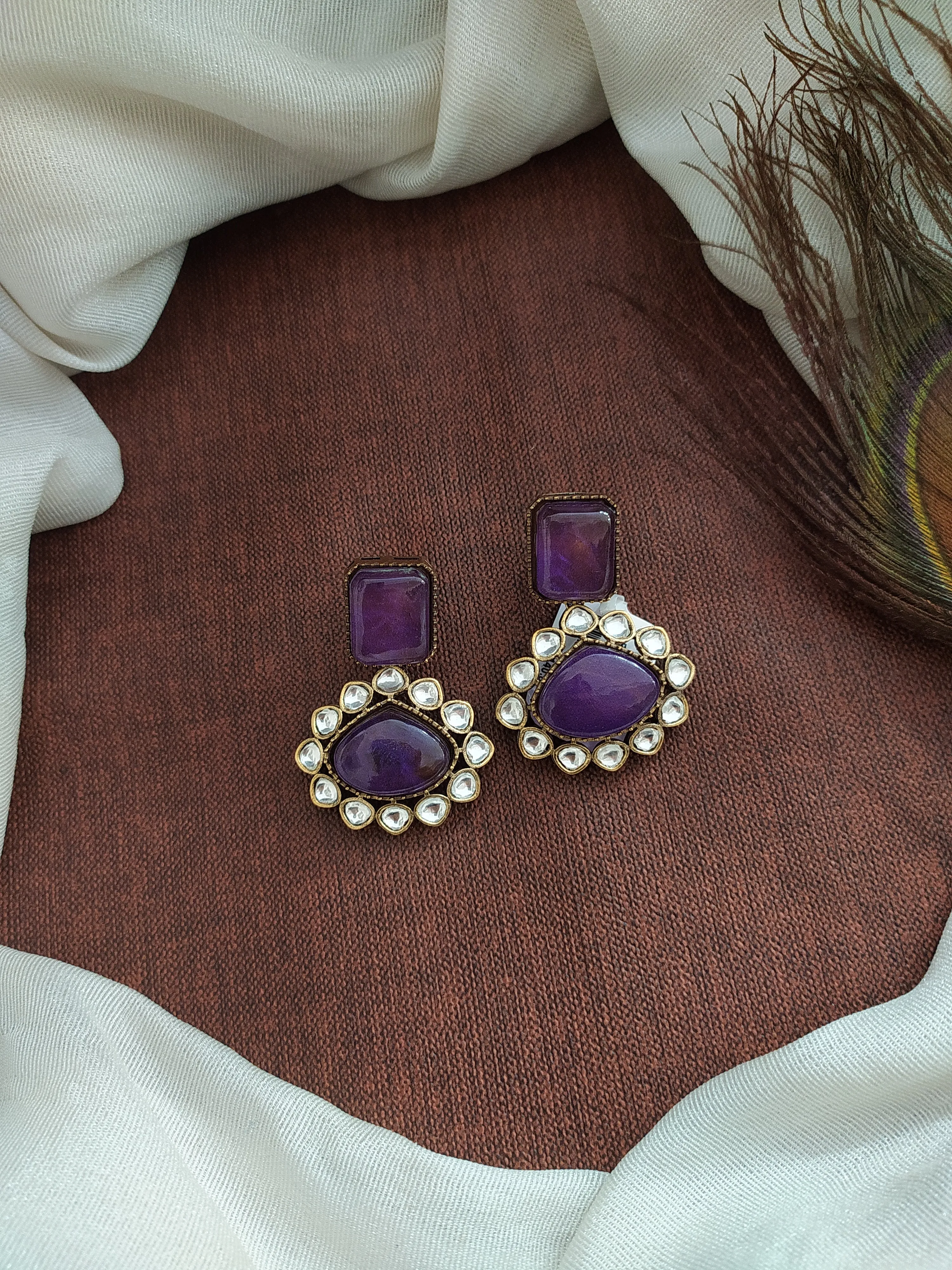 Unveiling Victorian Elegance Uncut Polki Stones Victorian Earrings