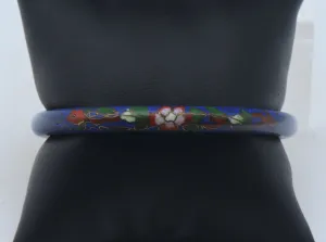 Vintage Blue Cloisonne Bangle Bracelet
