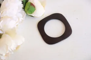 Vintage Brown Wood Carved Bangle Bracelet