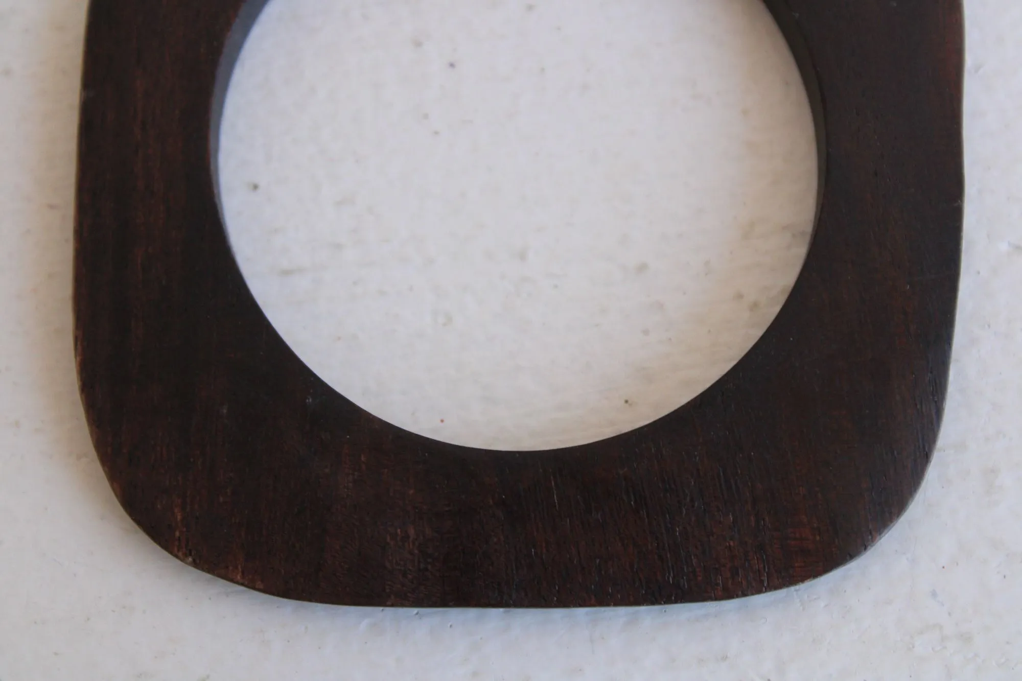 Vintage Brown Wood Carved Bangle Bracelet